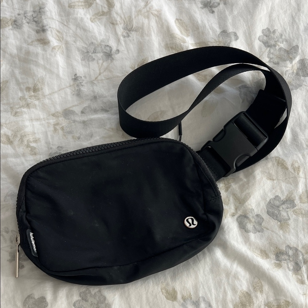 Lululemon Black Pouch with Silver Zipper